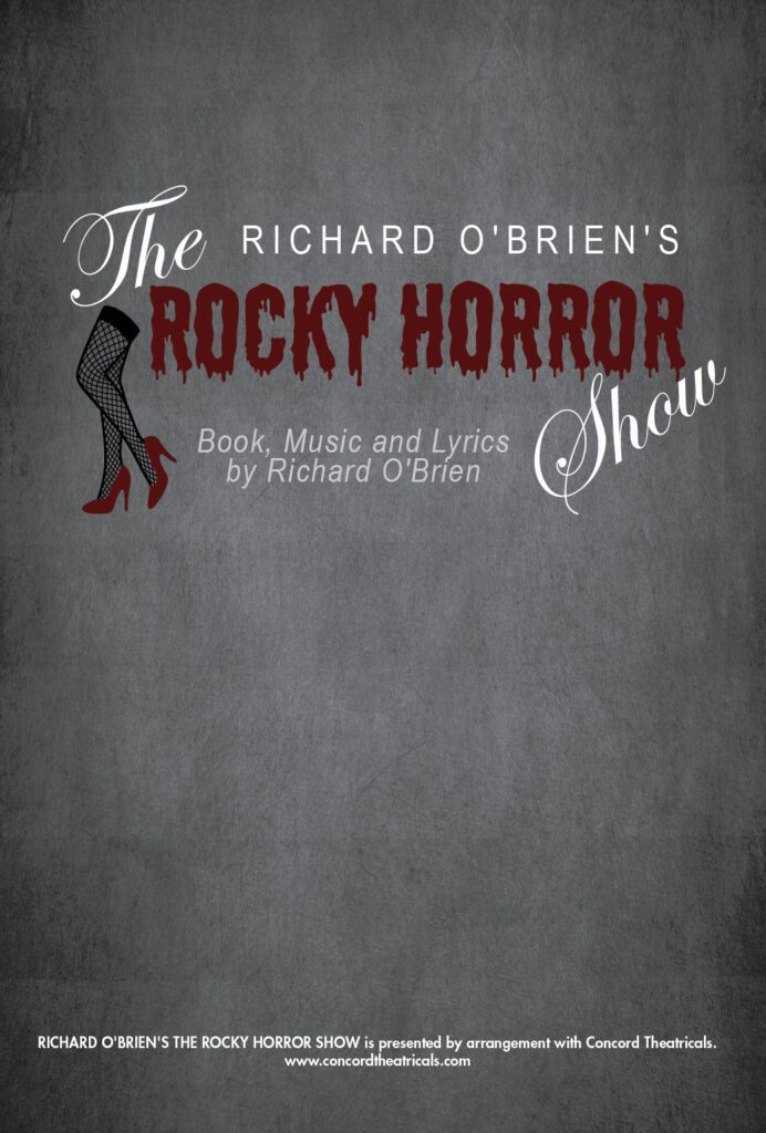 Image with the title The Rocky Horror Show with illustrated legs in fishnet stockings and red heals